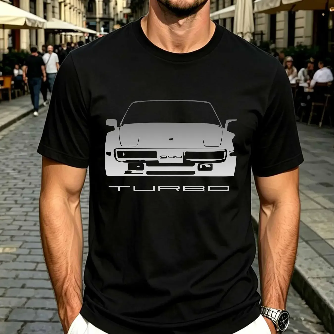 washed T Shirt 944 Turbo Stencil long or short sleeves vintage Washed graphic Versatile Breathable Soft Stylish Slightly homme