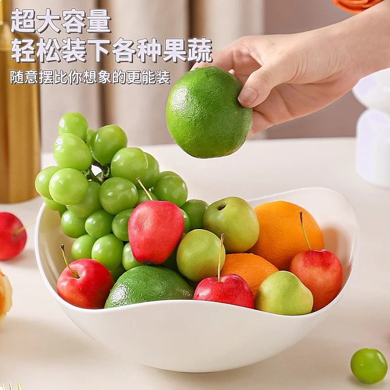 Cross-border Plastic Fruit Plate High-end White Living Room Tea Table Snack Candy Dried Fruit Basket