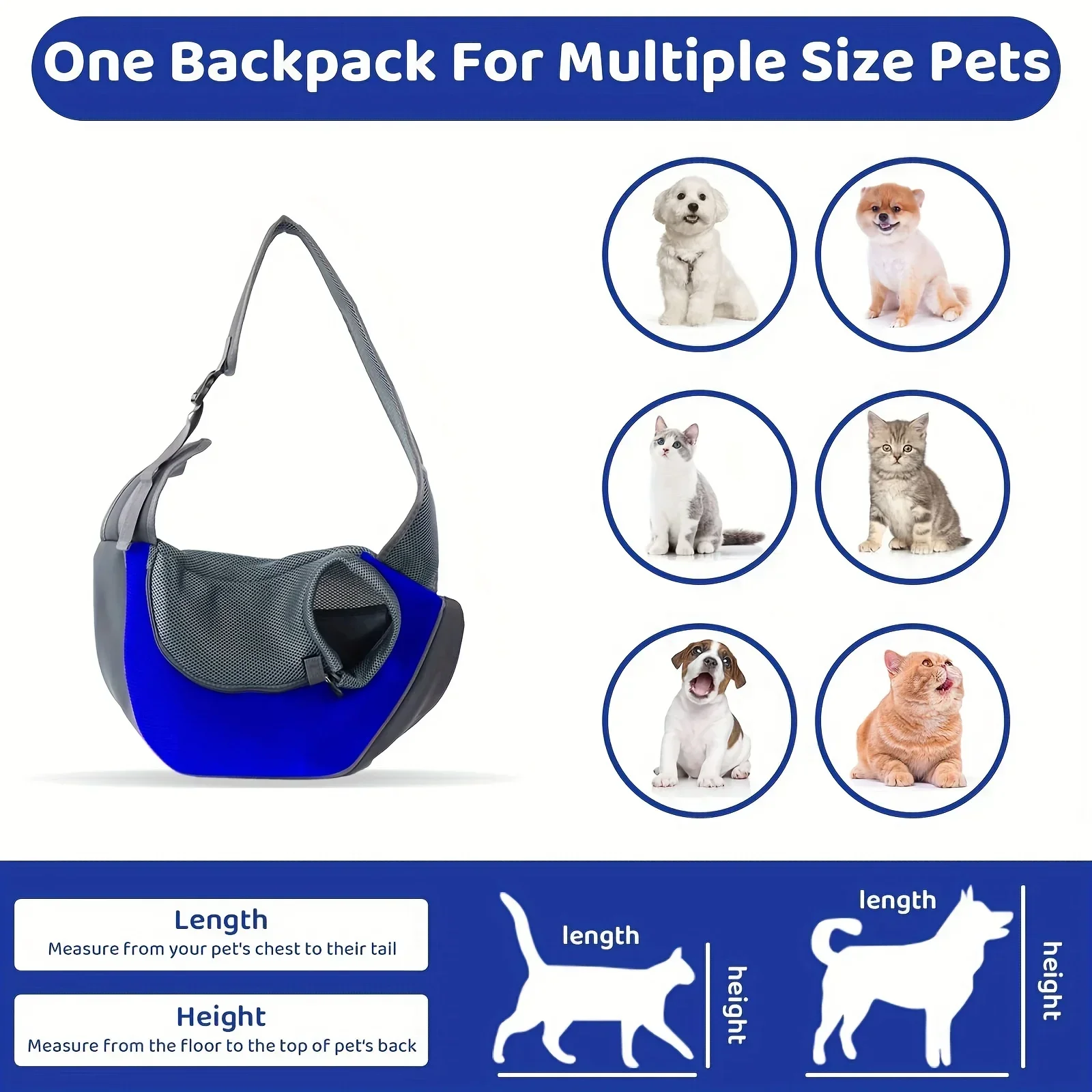 Dog Backpack Breathable Mesh Dog Sling Carrier Perros Travel Crossbody Bag Pet Dog Accessories For Puppy Cat Hiking Camping