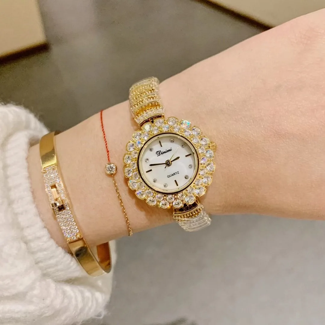 Romantic Zircons Cake Bracelets Women Fashion Watches Shell Jewelry Watch Quartz Summer Dress Wrist watch Analog Relogio 3ATM