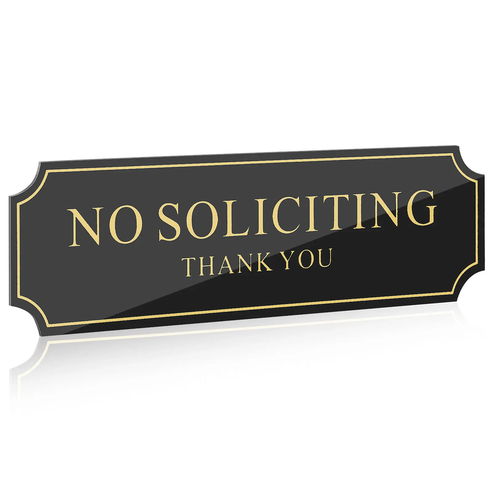Self Adhesive Acrylic No Soliciting Sign for Front Door Window No Solicitors Office Privacy Signs Door Signs for Home