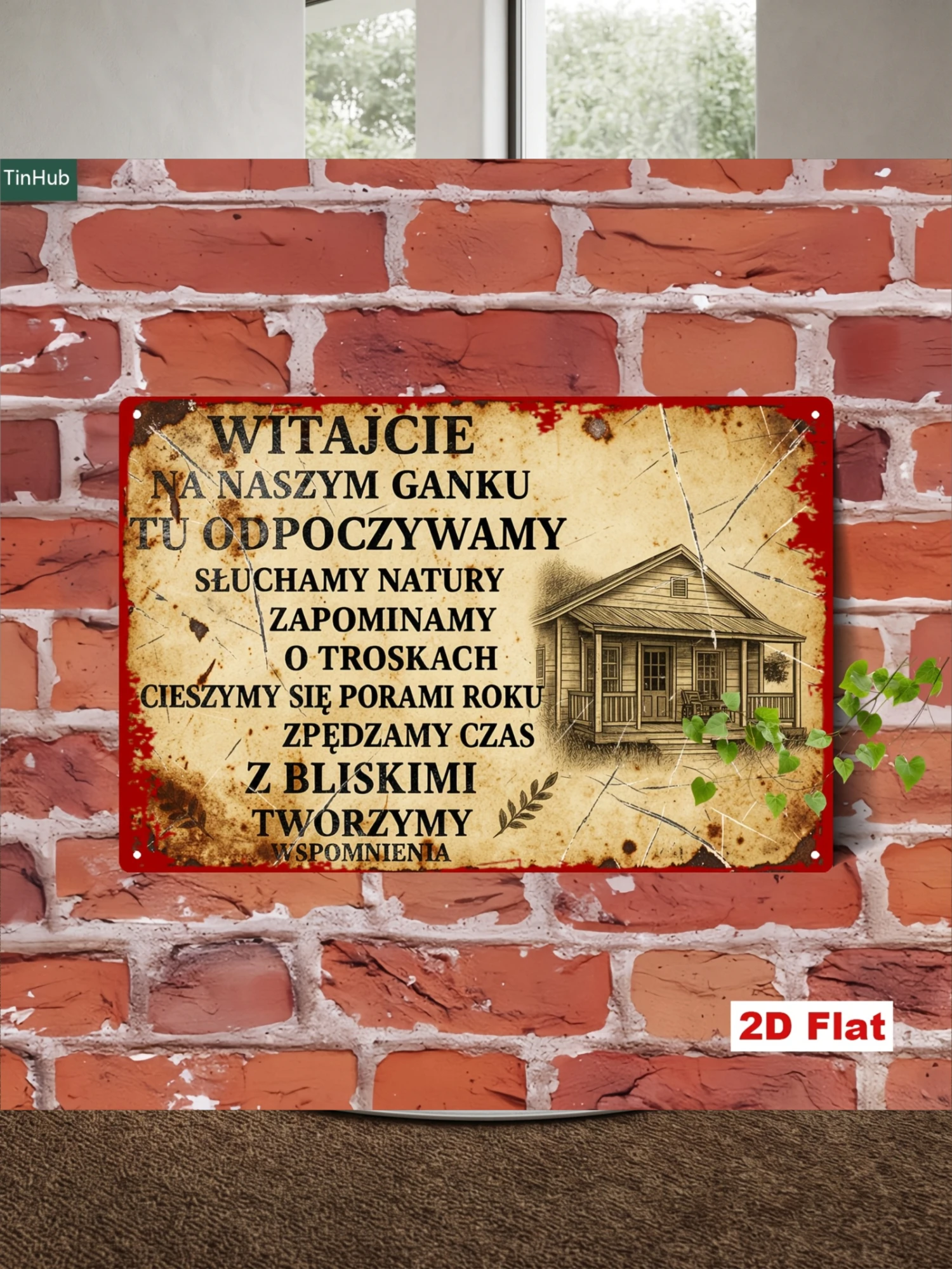 2D Flat, 2D Flat 1pc Vintage Polish Slogan Metal Sign, 7.87x11.81inch Iron Sign with a Warm Country Life Quote, Vintage Rustic Style Decor, Suitable for Home, Porch, Garden, Patio, Tin Wall Decor, Home Wall Decoration, Metal Hanging Sign