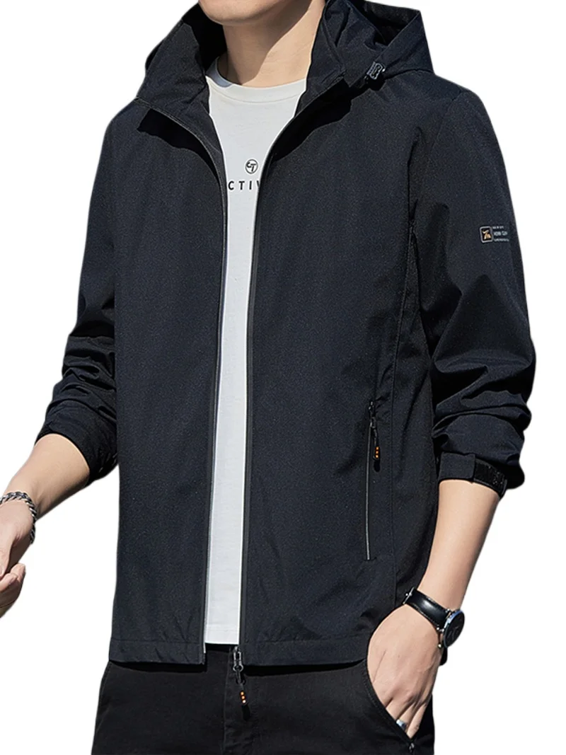 

Мужская походная куртка, водонепроницаемая легкая мужская куртка из софтшелла со съемным капюшоном и карманом на молнии, весенняя походная одежда