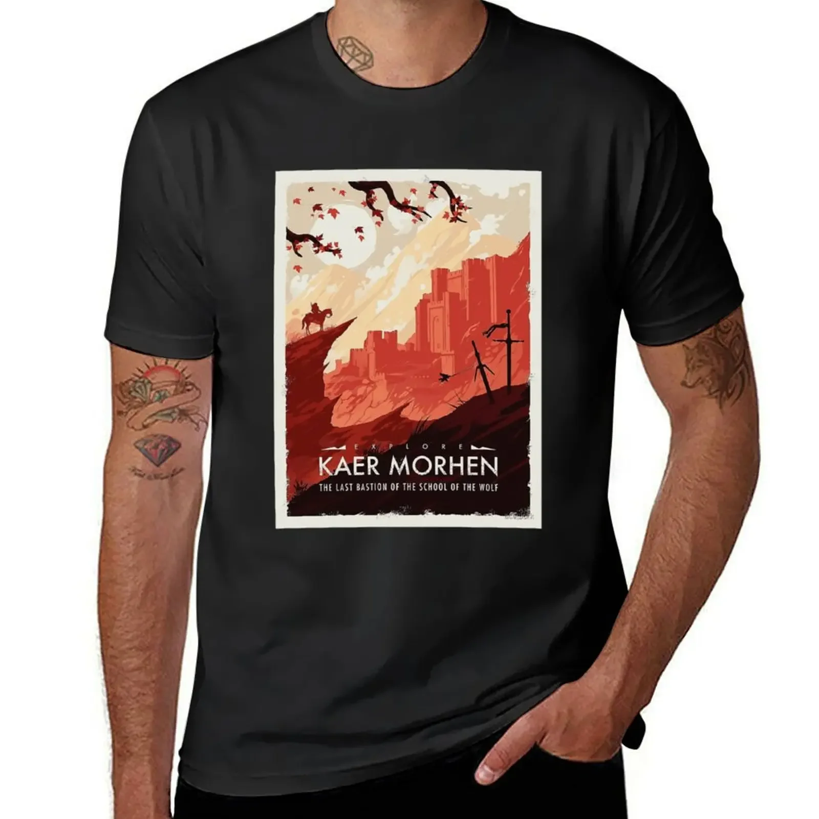 Kaer Morhen Poster T-Shirt oversizeds hippie clothes plain black t shirts men