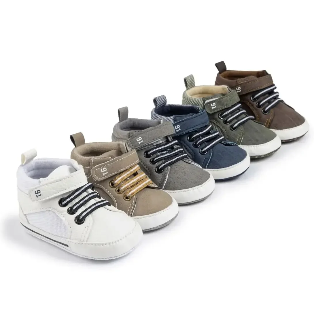 

Meckior Baby Boy High-top Sneakers Newborn Infant Toddler Baby Casual Shoes Cotton Sole Anti-slip First Walkers Baby Girls Shoes