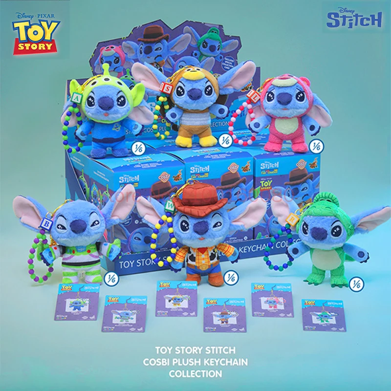 【presale】Hot Toys Stitch Cosbi  Keychain Blind Box Toy Story Collectible Plush Pendant Decorative Hanging Ornament For Adult