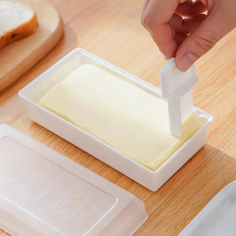 Butter Dish With Cover Butter Fresh-keeping Box With Cutter Slicer Household Butter Box For Refrigerator Kitchen Supplies For