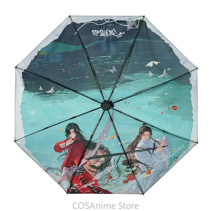 TGCF Hua Cheng Xie Lian Anime Cosplay Eight Bones Opening Closing Fold Umbrella Tian Guan Ci Fu Sunscreen Sunshine Rain Umbrella - view 5