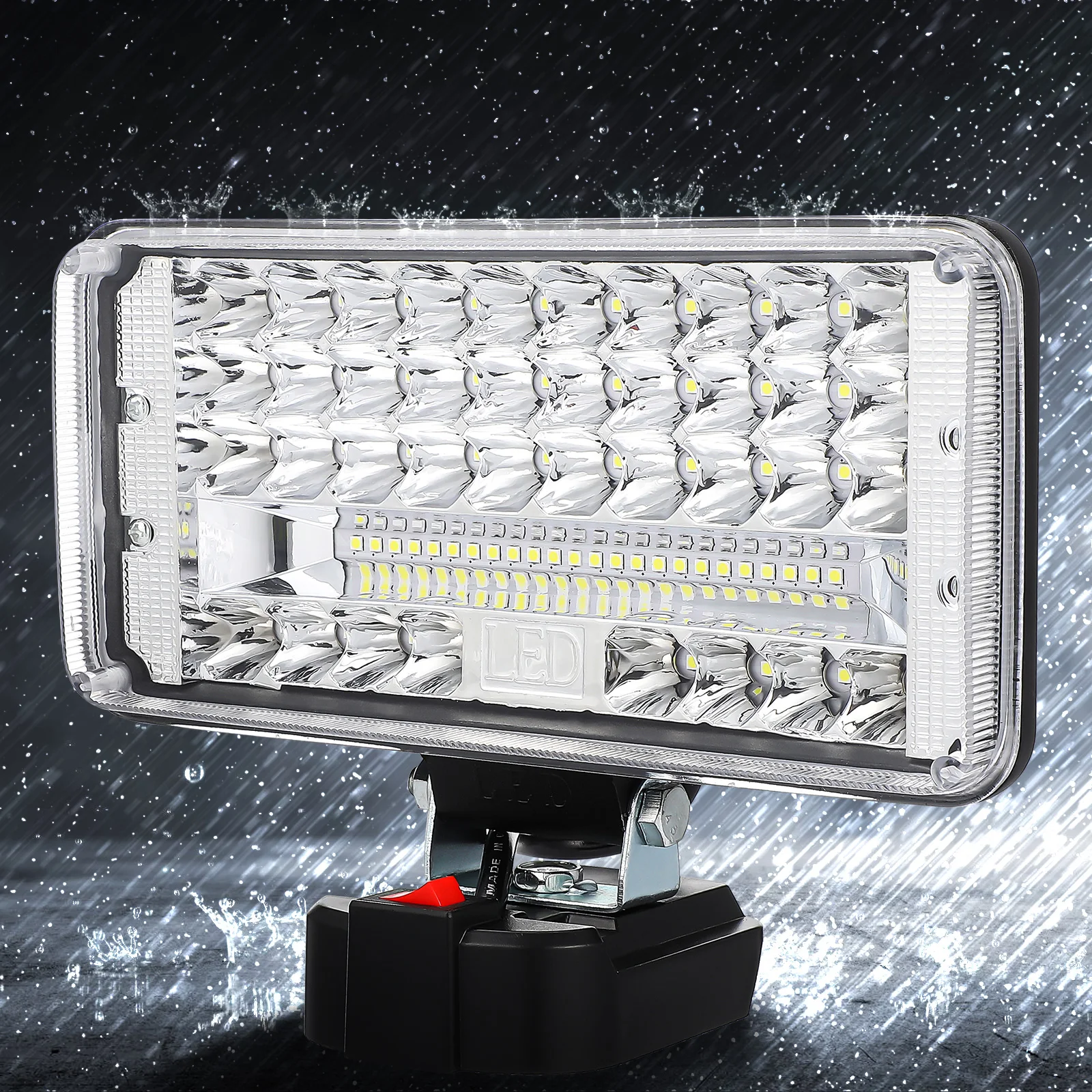 

180° Adjustable LED Flashlight Portable Work Light Strong Soft Light Durable Aluminum Floodlight for Camping Car Repair Outdoor