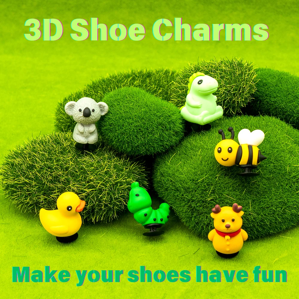 1pcs 3D Shoe Charms for Kids Panda Cat Goose Koalas Animal Pins  Cute Shoe Accessories Decorations for Woman Men Clog Buckles