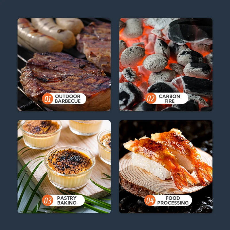 CAMPINGMOON Holzgriff, klassische abnehmbare Gasbrenner, starke Leistung, Brenner, Zünder, 12000 kcal, 360-Grad-Nutzung, Flammenpistole, Camping, Grillen – Detail 13