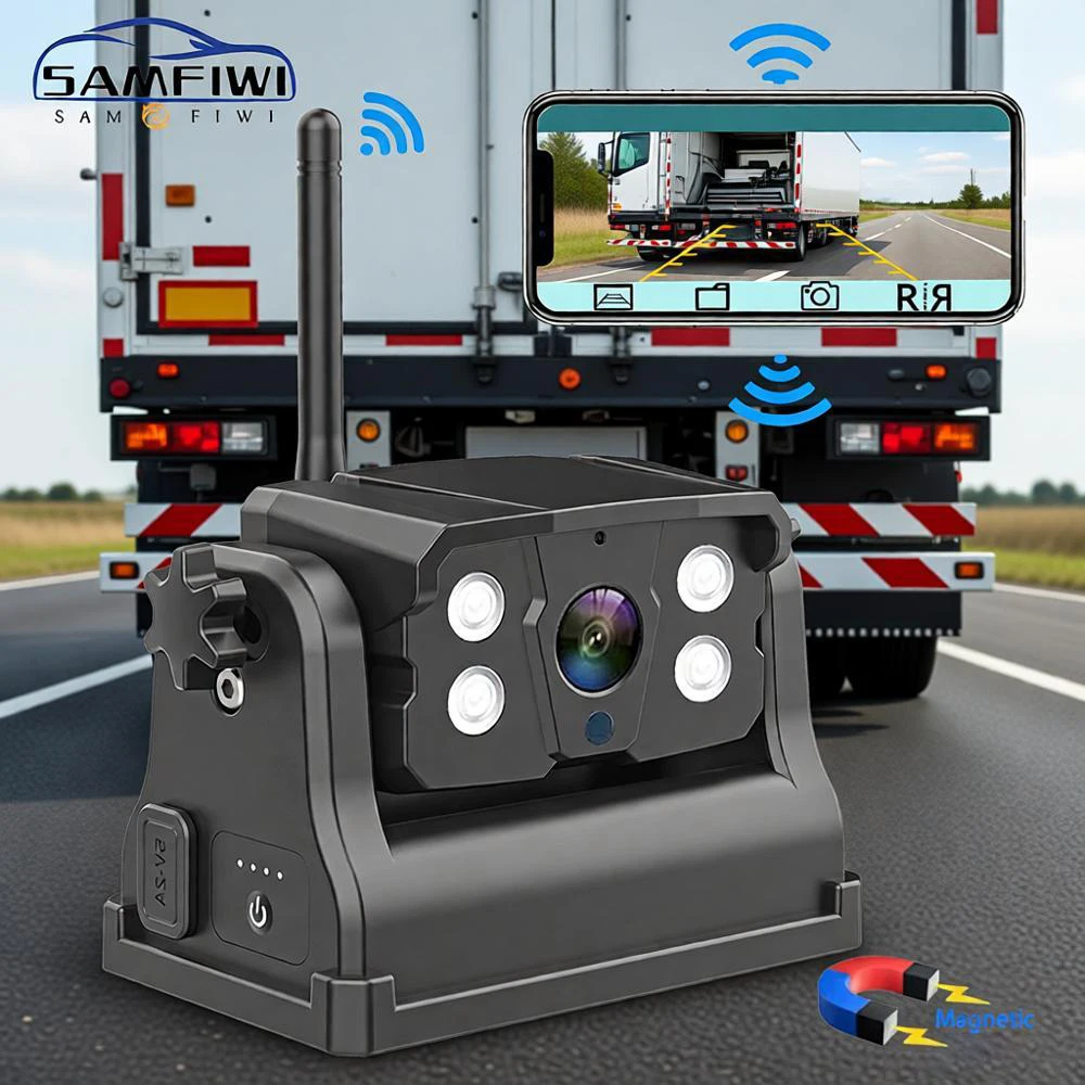 Magnetic Base Wireless WIFI Backup Camera Car Truck Rear View Cameras Built-in 9600mA Rechargeable Battery For iPhone Android