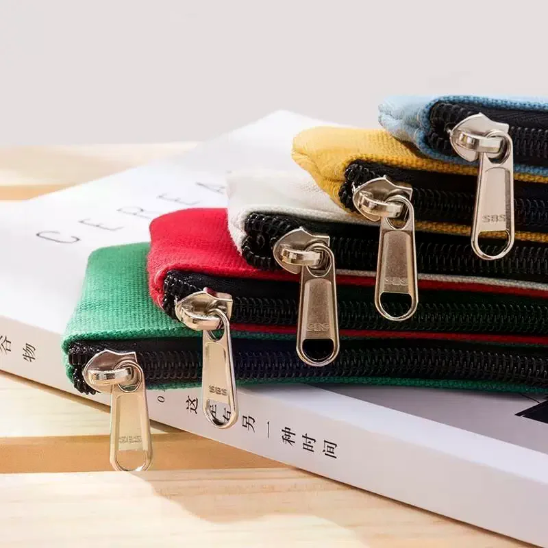 Mini Canvas Coin Purse With Smooth Metal Zipper Multiple Colors For Daily Use Travel Storing Small Personal Items