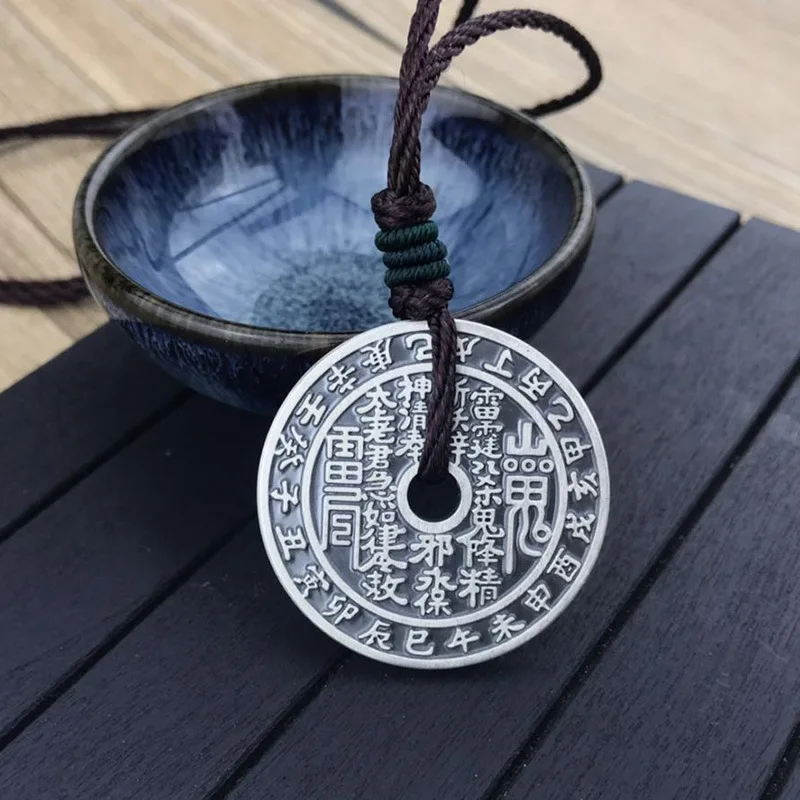 

Mountain Ghost Money-Spender Peace Amulet 999 Pendant Men'S Silver Necklace Women