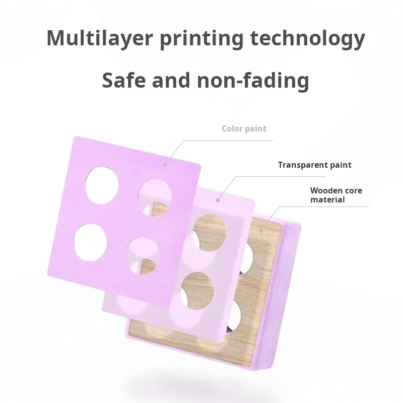 Mini giocattolo Montessori Blocchi di costruzione in legno Giocattoli educativi Macarone Colore Forma di colore Partita Puzzle Giocattoli per ragazze dei ragazzi