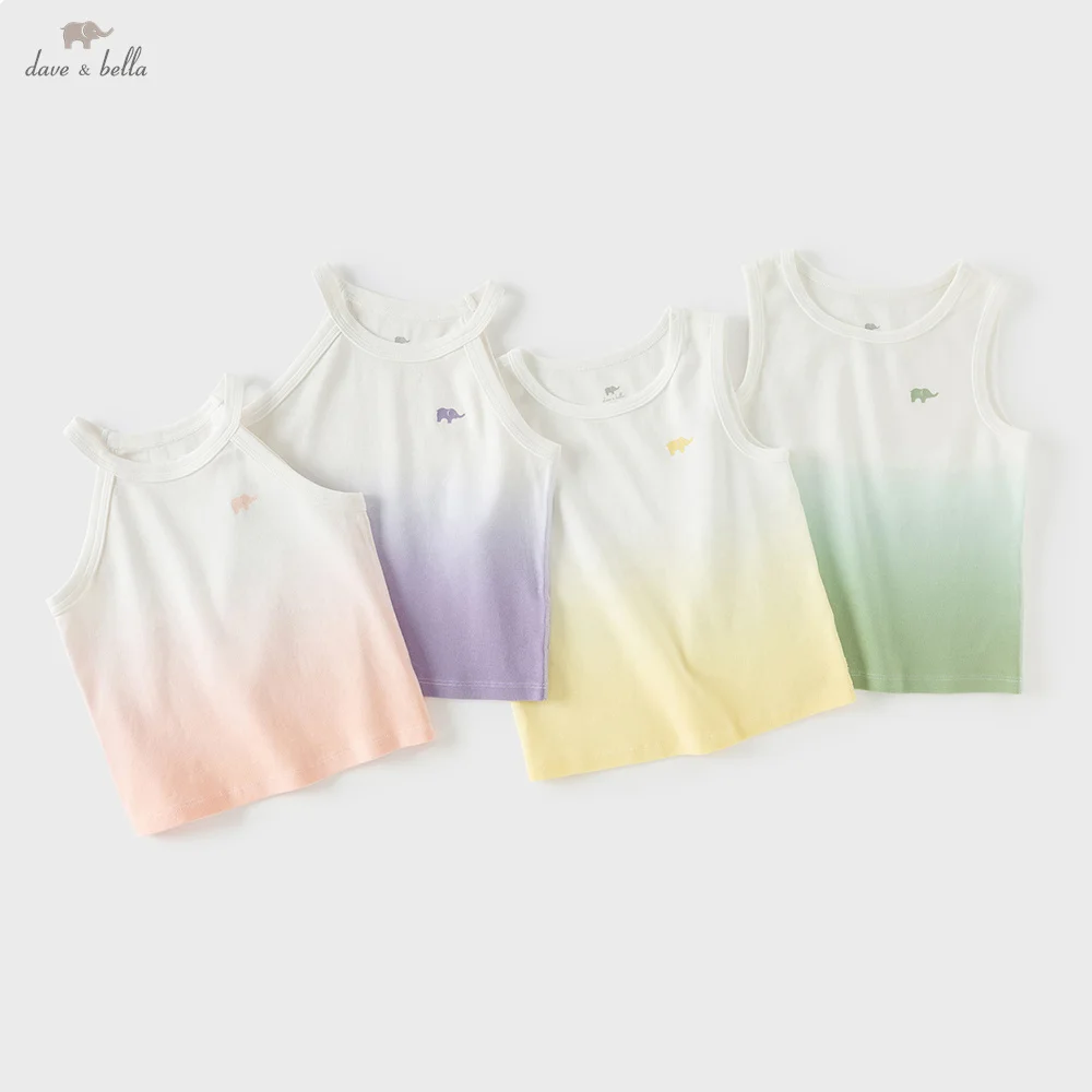 Dave Bella Children Summer Vest Girls Camisoles Boys Tanks Tops Sleeveless Casual Lovely Antibacterial Bottoming Shirt DB2261091
