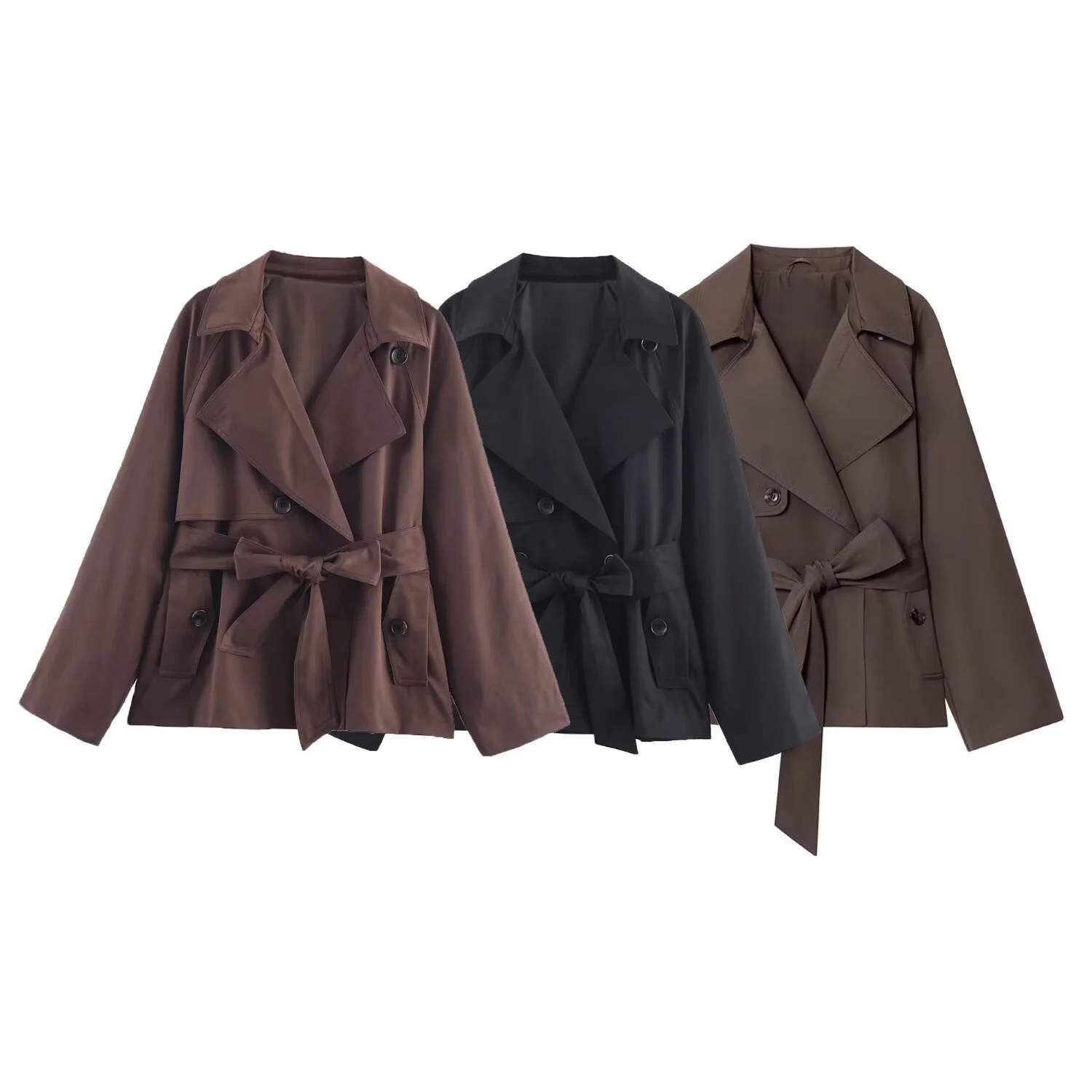 

2025 Autumn New Women's Clothing Casual Fashion Loose Design Sense Belt Loose Versatile Short Windbreaker Coat