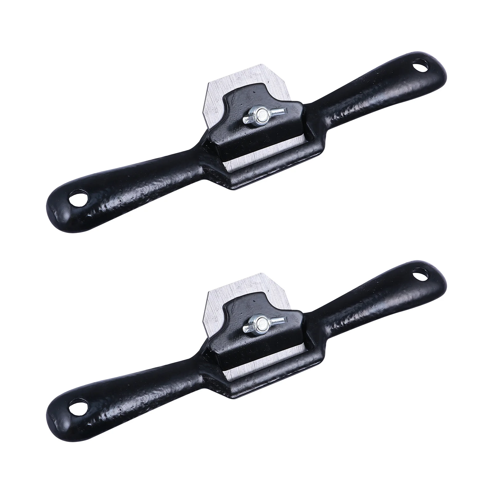 

2 Pieces Spokeshave with Flat Base Premium Wood Working Hand Tool Double Screw Adjustment Wide Application Planing
