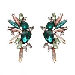 LUBOV 2023 New Elegant Crystal Earrings For Women Trendy Golden Women Earrings Opal Stone Stud Earrings Christmas Party