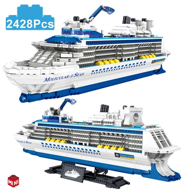 

2428Pcs Cruise Liner Ship Sailing Boat Mini Model Building Blocks Creative Big Ocean Vessels Bricks MOC Toys Children Kids Gifts