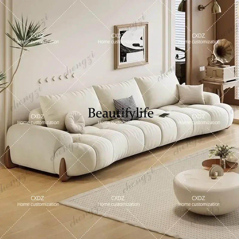 CQY Nordic style small apartment, cream wind cloud curved cat scratching cloth sofa new