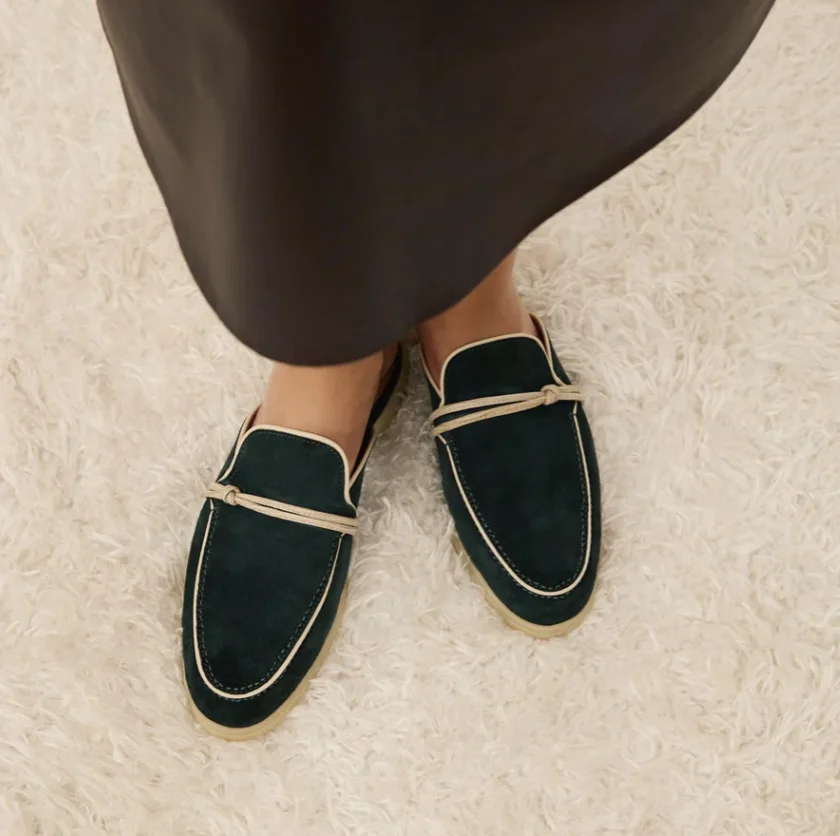 Designer Luxe Midden-Oosten Kwastje Suède Loafers voor Vrouwen 2025, Slip Op Slippers Platte Werk Wandelschoenen Hoge Kwaliteit