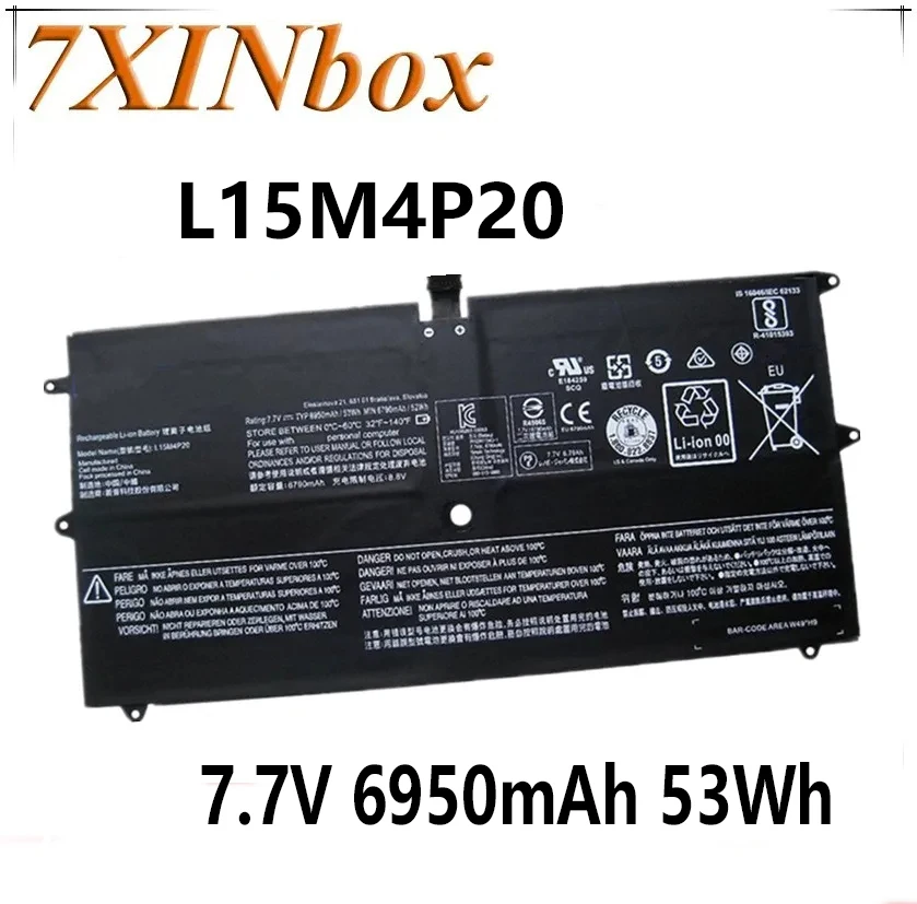 7XINbox L15M4P20 7.7V 6950mAh 53Wh Laptop Battery For Lenovo YOGA 900S-12ISK YOGA 4S Series Laptop Batteria L15M4P20