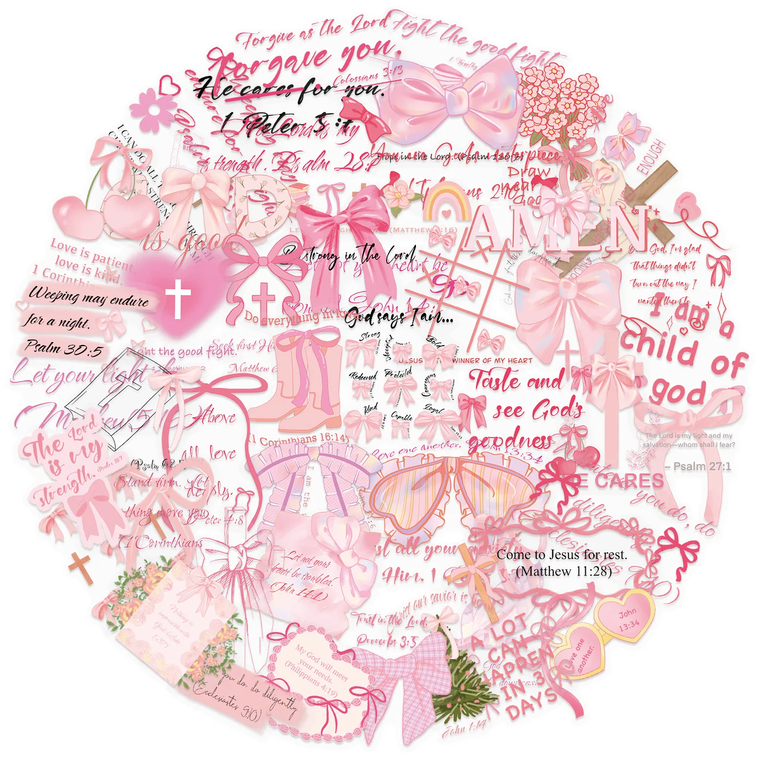 50/100PCS Transparente PET Rosa Fliege Aufkleber Gemalt DIY Telefon Dekorative Notebook Schreibwaren Aufkleber