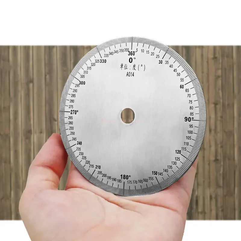 Angle Dial 360 Graus Transferidor Acessórios Redondos 90x8x2 mm Aço Inoxidável