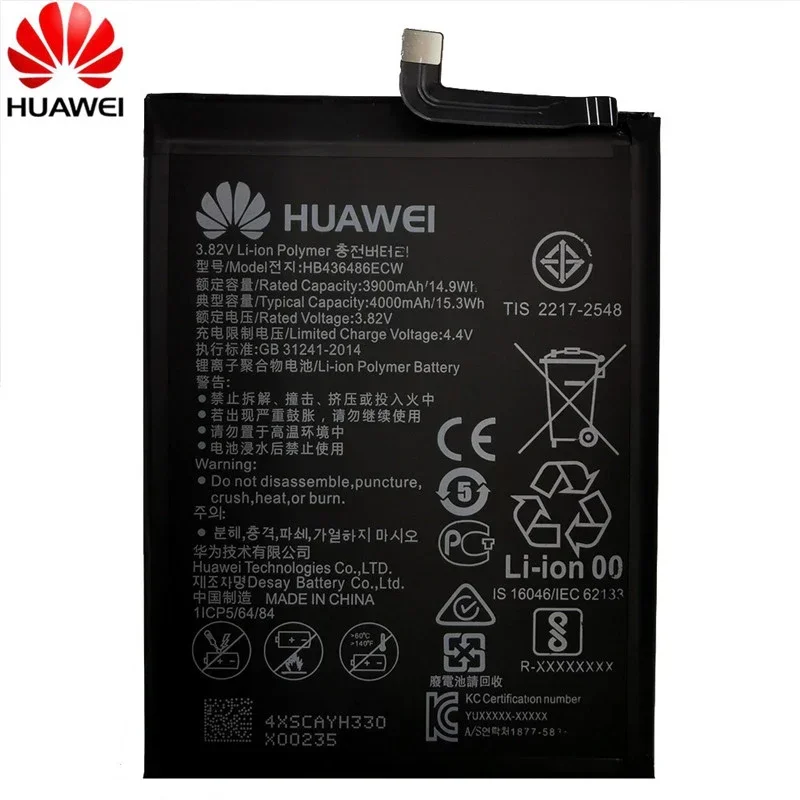 100% Orginal HB436486ECW 4000mAh Battery For Huawei Mate 10 / 20  Mate 10 Pro /P20 Pro AL00 L09 L29 TL00 Replacement Batteries