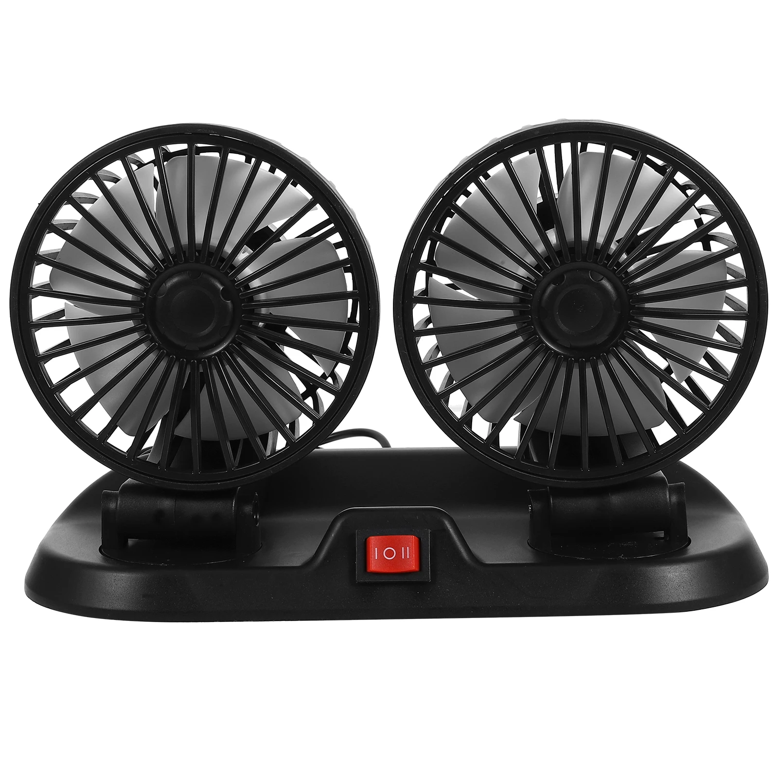 

1 set 1 Set Of Car Cooling Double Head Rotatable Usb Powered Portable Auto Fan For Vehicle Air Circulation Low Noise Strong Wind