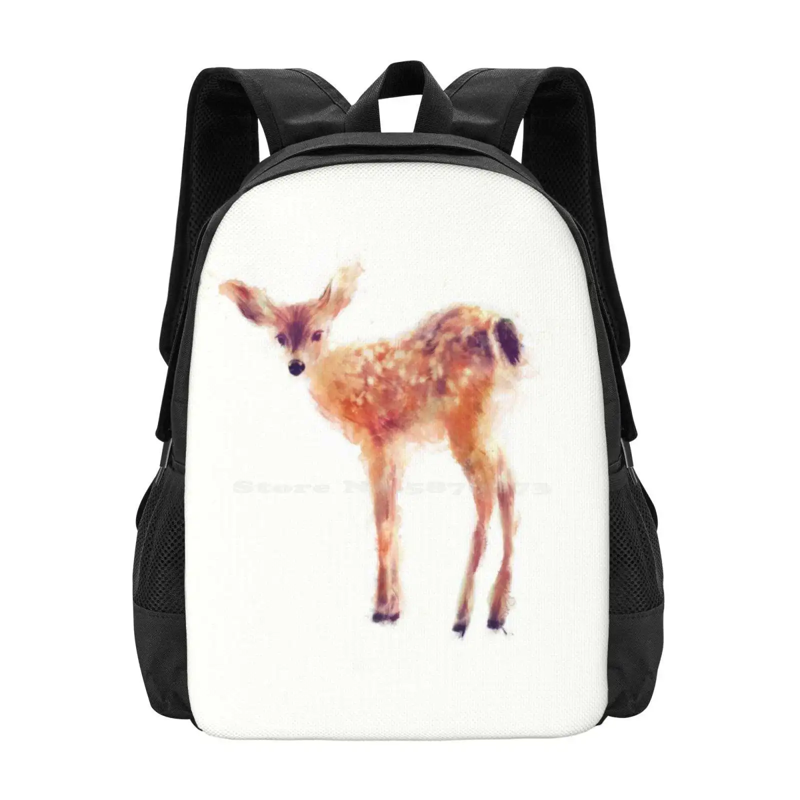 Fawn Hot Sale Backpack Fashion Bags Fawn Deer Doe Baby Nature Animals Wildlife Wilderness Fauna Forest Woodland Creature Amy