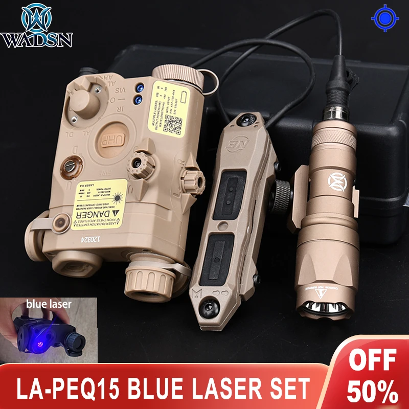 

Wadsn PEQ15 Laser only Blue Dot Sight M600C Scout Light M300A Tactical Flashlight Dual Remote Pressure Switch Hunting UHP PEQ