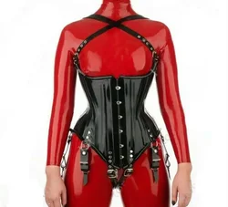 100% Latex Gummi mode Gummi Schwarz korsett Sport Party racing uniform fitness pool kühlen sport hand angepasst 0,4mm XS-XXL