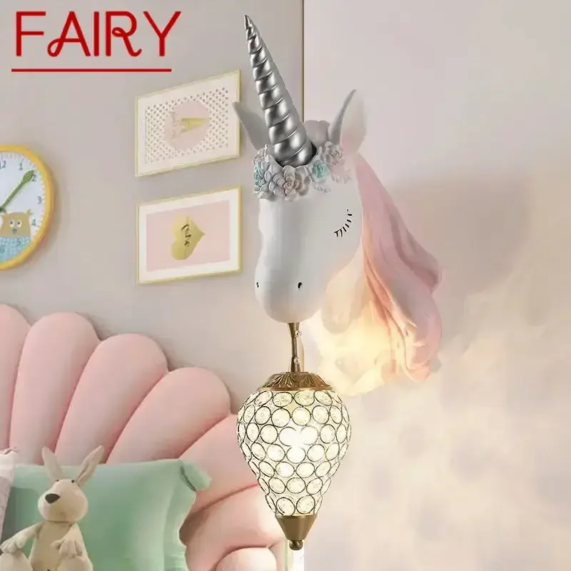 FAIRY Contemporary Unicorn Wall Lamp Creative Living Room Bedroom Study Villa Hotel Children's Room Aisle LED Decoration Light