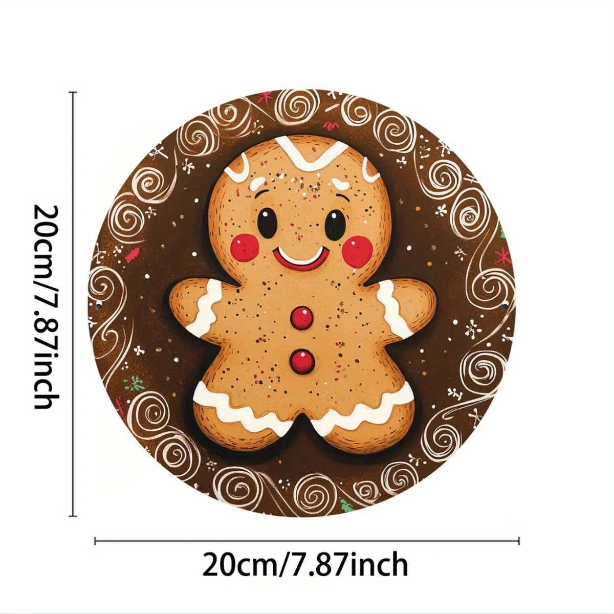 Gingerbread Man Aluminum Stencil Sign, Suitable for Christmas Wreath, Perfect for Indoor And Outdoor Decoration in Home, Cafe