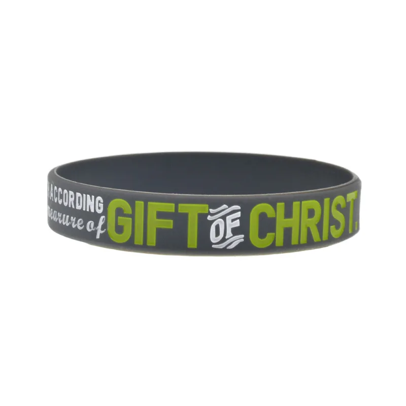 1 Stück/4 Stück Johannes 14:27 Matthäus 21:22 Römer 5:1 Epheser 4:7 Silikon-Armband Religiöser Glaube Gummi-Armreif – Detail 7
