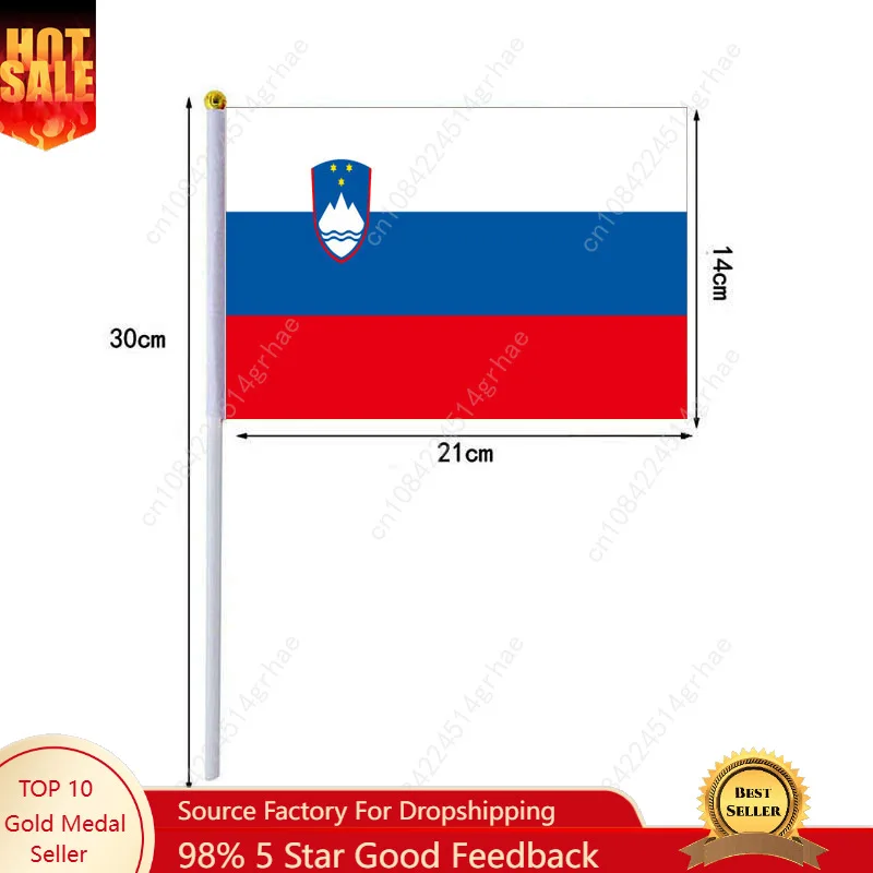 

Slovenia Hand Waving Flag Slovenians Small Mini Hand Held Flags 10 Pcs 14x21cm World Cup Sporting Event Support Handheld Flag