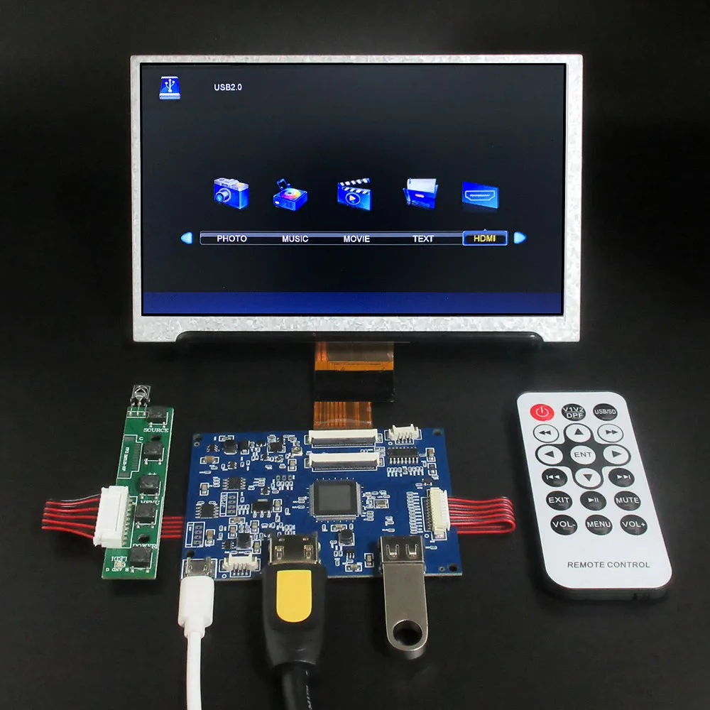 

For Raspberry Banana/Orange Pi PC 7 Inch 1024*600 LCD Display Screen Monitor Driver Control Board U Disk HDMI