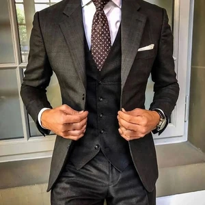 XS-5XL Men's Suit Formal Busines Notched Lapel Solid Slim Fit Pants 2 Pieces Blazer+Pants Mens Coat Jacket Groomsmen Suit Flat