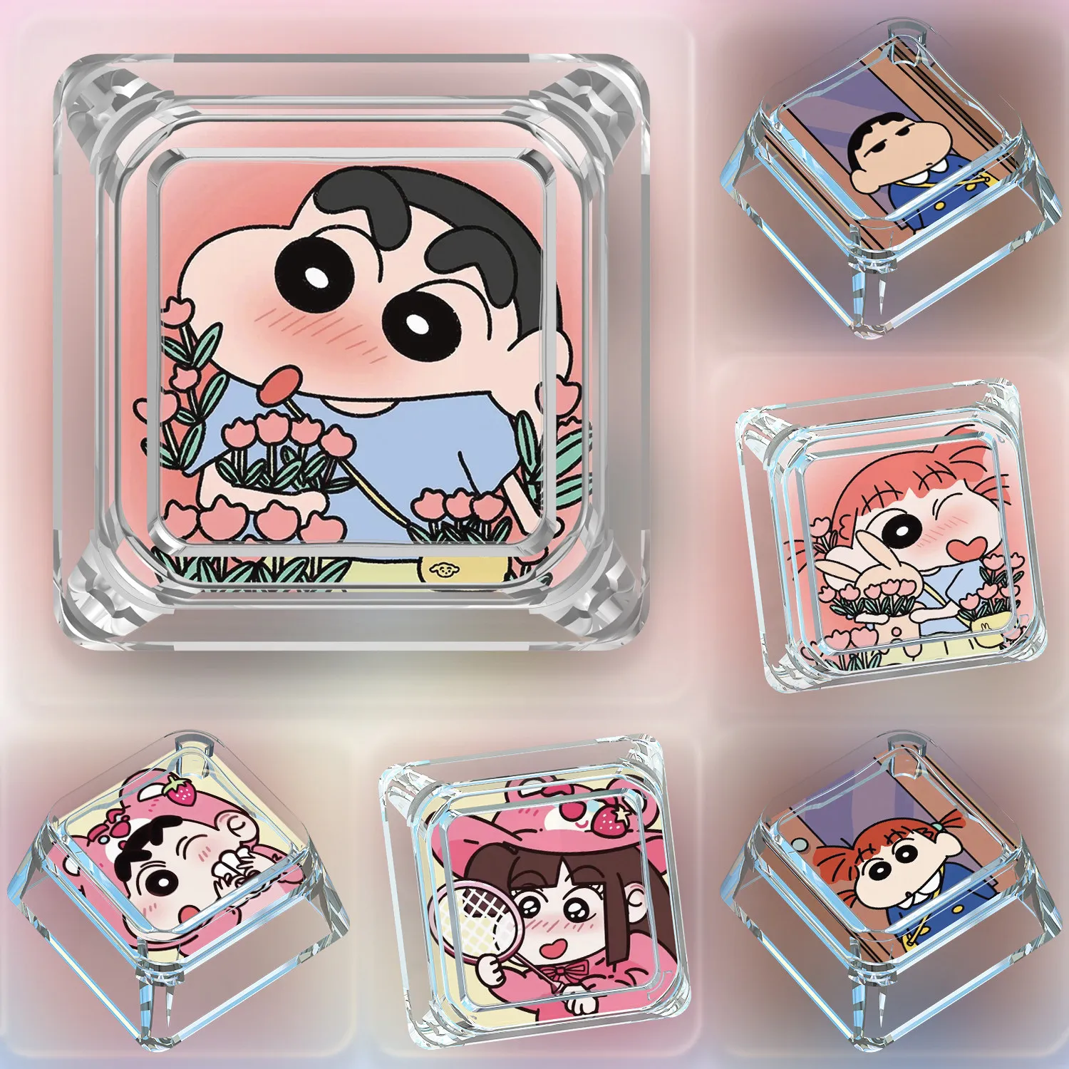 Diy Self Made Nohara Shinnosuke Cute Mechanical Keyboard Keycaps Cross-Axis Mechanical Keyboard Pc Personalized Keycaps Gift Toy