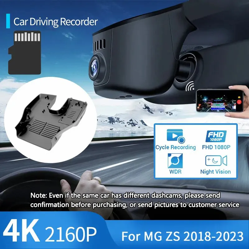 for MG ZS ZX ZST VS ZS11 2018~2023 2022 2021 2020 Car DVR Dash Cam 4K HD Wifi Car Camera Driving Video Recorder Auto Accessories