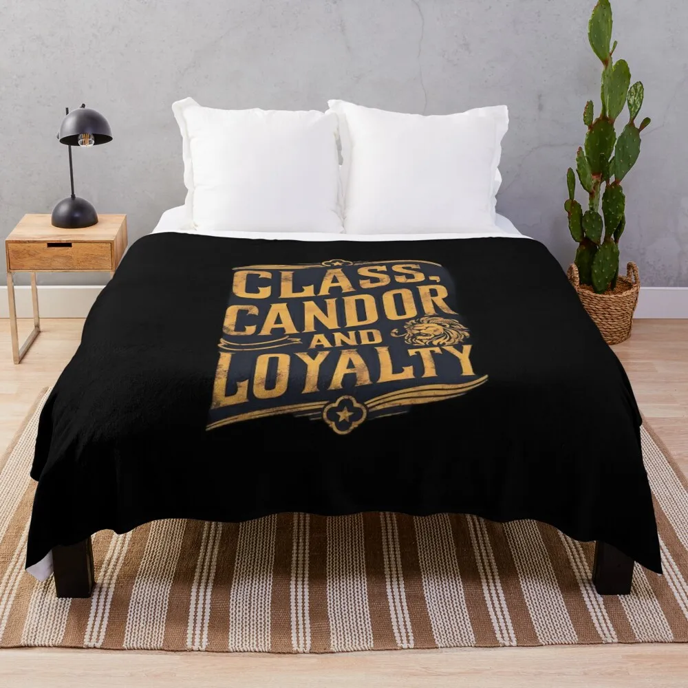 Class, Candor, and Loyalty Throw Blanket Soft Beds Picnic Blankets