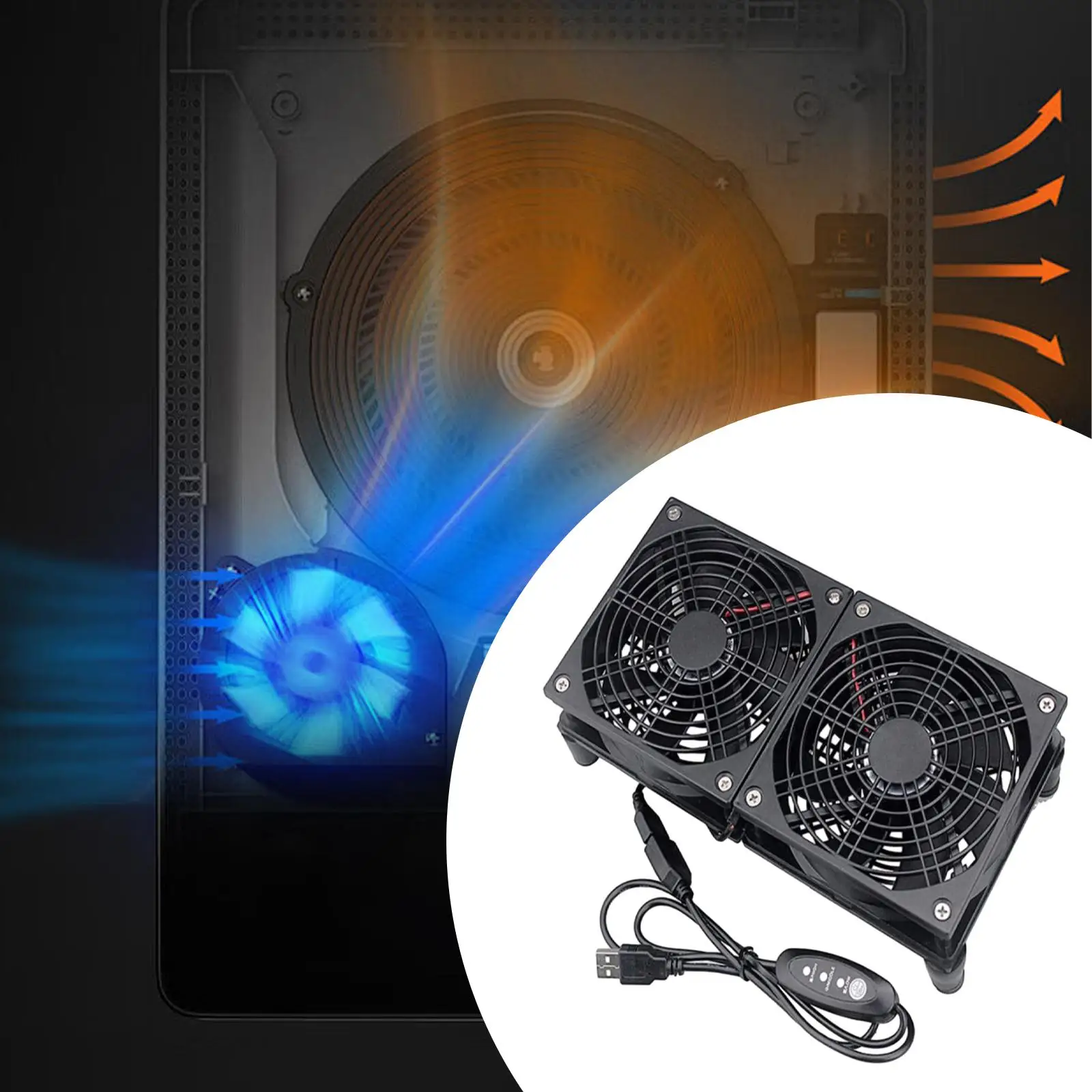 

Вентилятор для компьютерного корпуса 2 x 120 мм, регулируемая скорость, радиатор 5В для