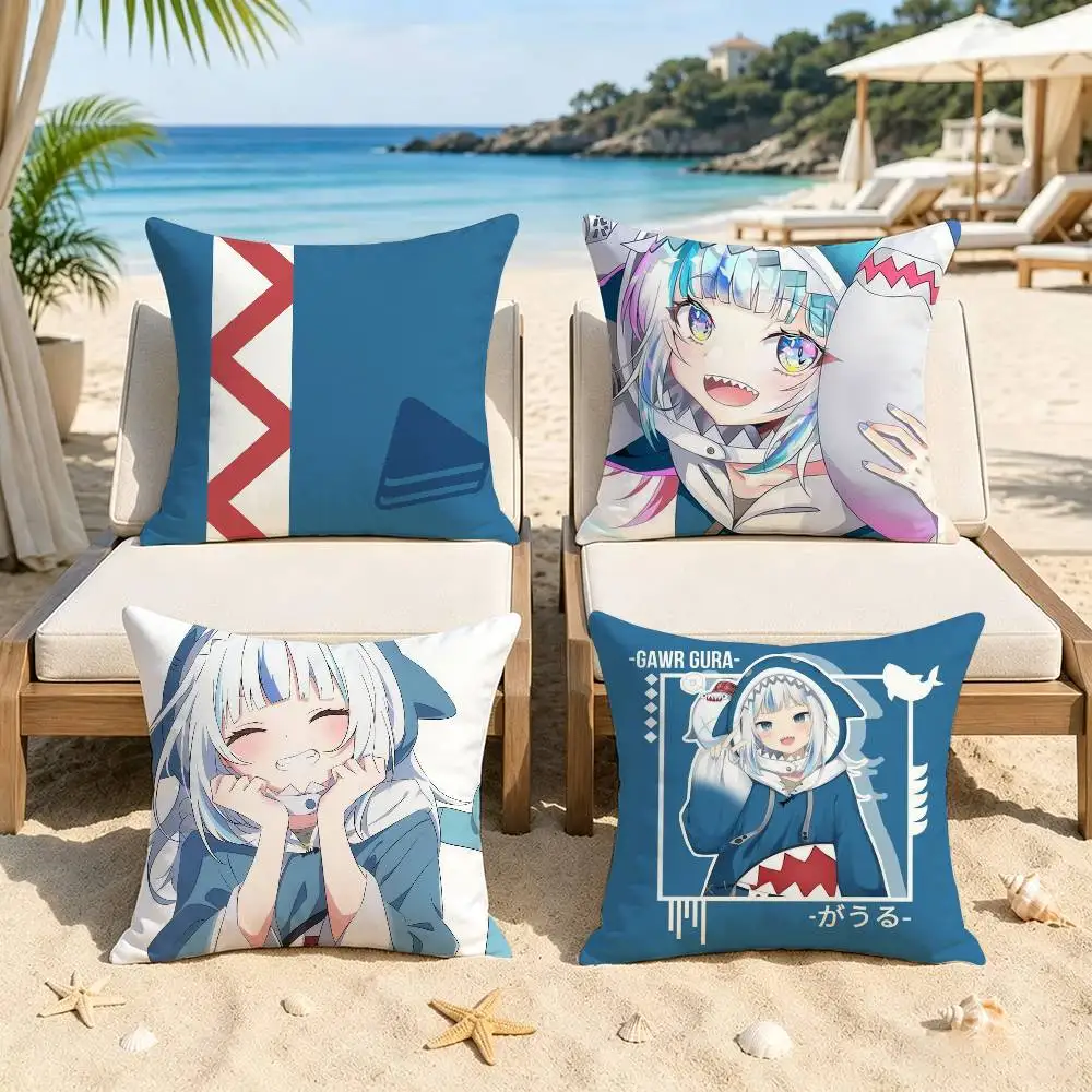 Kawaii Anime Hololive Gawr Gura    Pillowcase toon Gift Cushion Cover Bedroom Home Sofa Chair Seat Decor pillow case