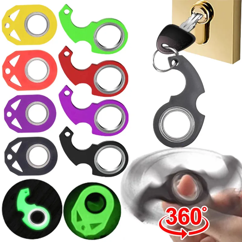 Cool Fingertip Rotation Key Chains Decompression Spinner Stress Relief  Anti Anxiety Bearing Lightning Trendy Hanging Key Rings