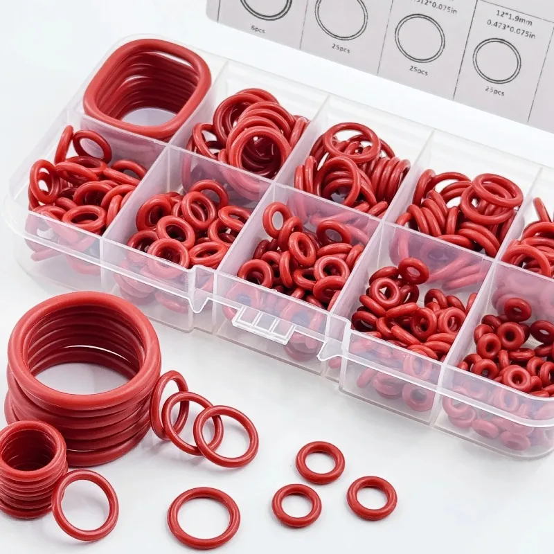 Red Silicone Rubber O-ring Seal Gasket Oil Resistant and High-temperature Resistant Circular Rubber Mixture