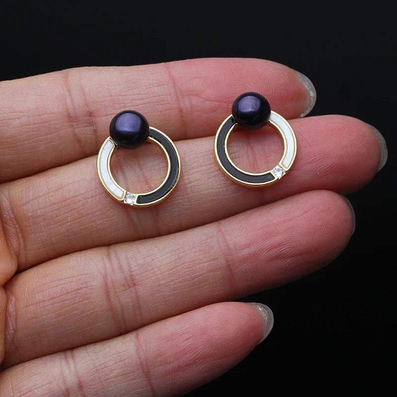 Gold Plated Freshwater Pearls Earrings For Women,925 Silver Pin Real Pearl Stud Earrings Korean Earrings