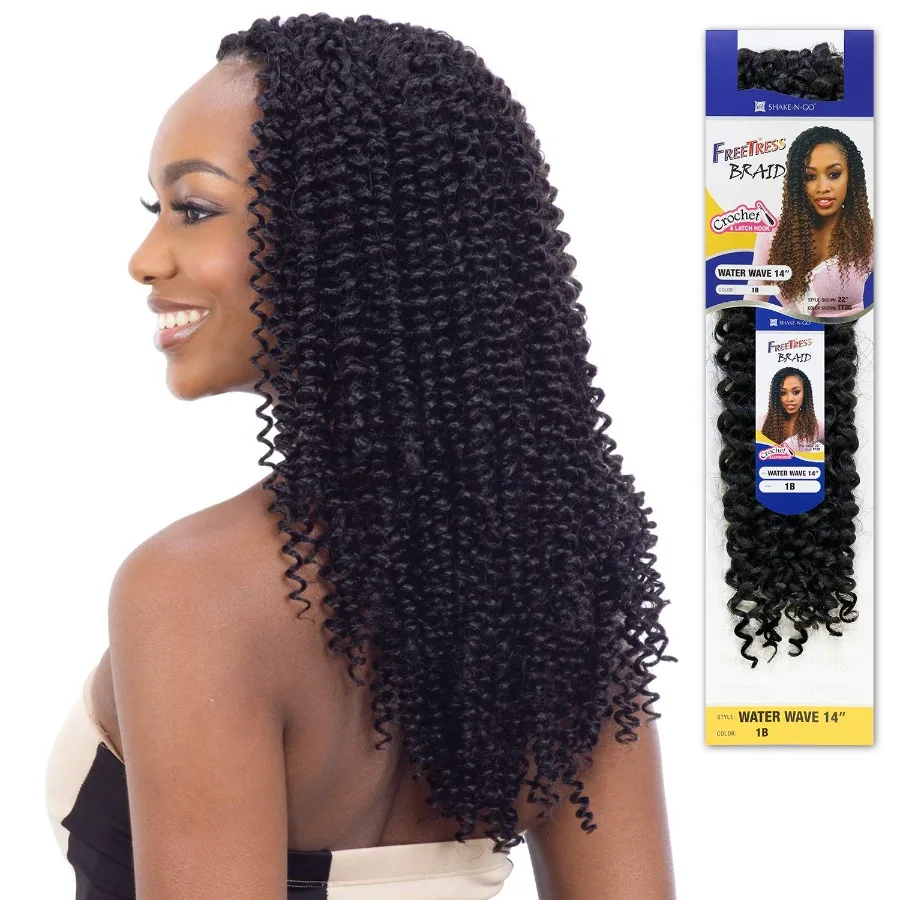 جديلة كروشيه صناعية من Freetress موجة مائية 14 27 لتصفيف الحماية ذو المظهر الطبيعي متينة وسهلة الحفاظ على الفكرة