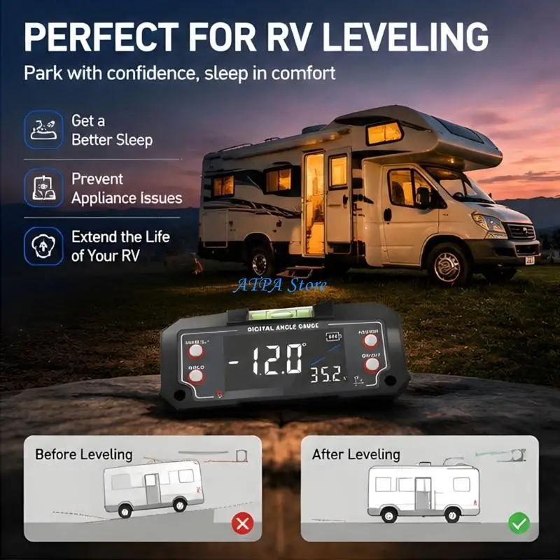 U13C Digital Finder for Motorhome Leveling with Bubble Vial View